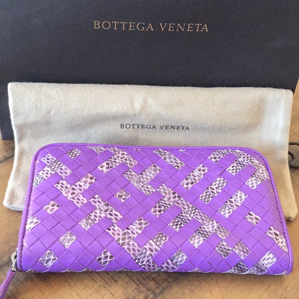 Bottega Veneta Woven large zip around wallet